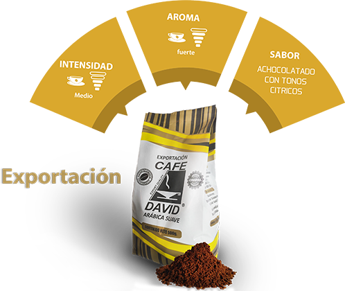 cafe david exportación medio aroma fuerte achocolatado